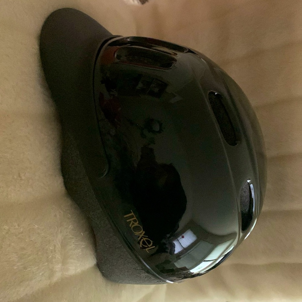 Like New.  Shinny black Troxel Riding Helmet Sport Small